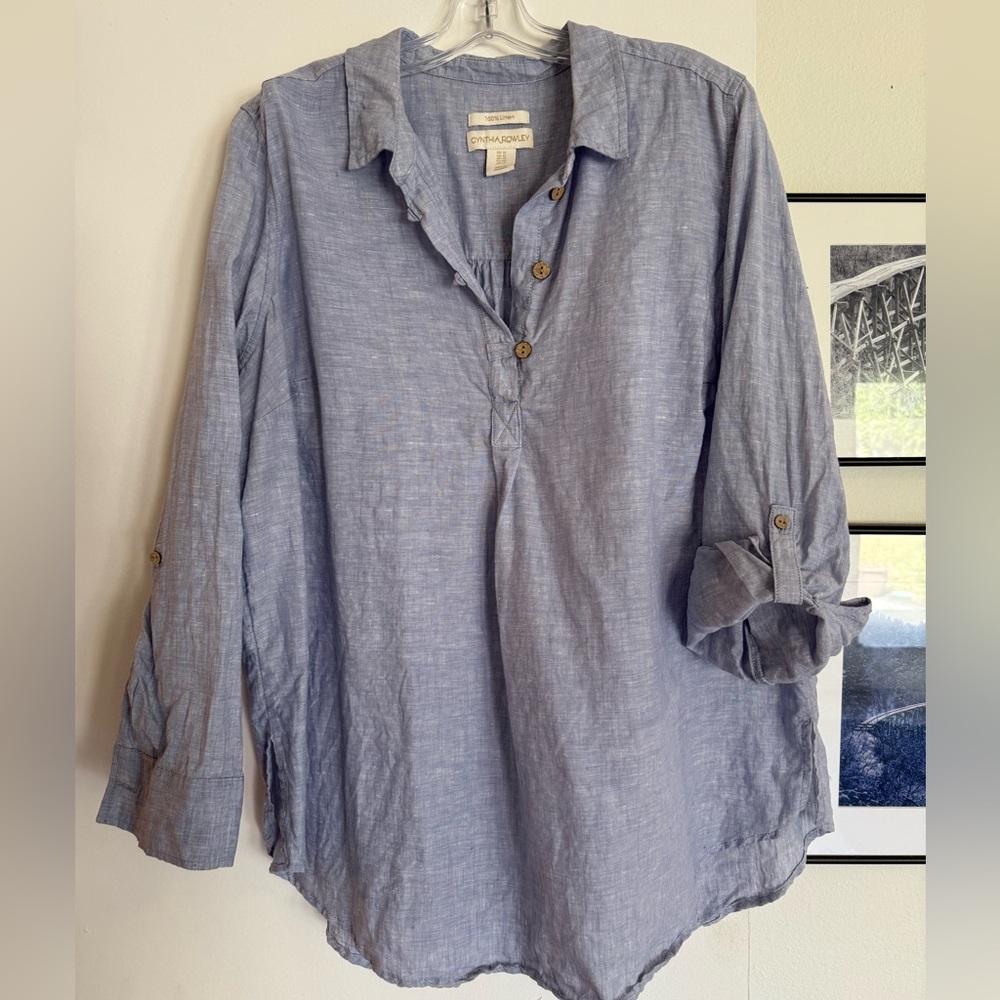 Cynthia Rowley Linen Top, 1X